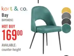 The Brick Kort & Co. Bay Dining Chair with Vegan Leather Fabric, Metal - Aqua offer