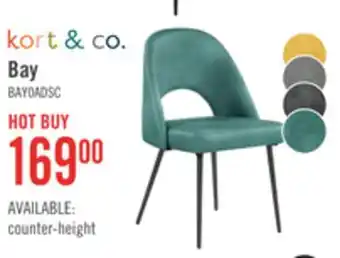 The Brick Kort & Co. Bay Dining Chair with Vegan Leather Fabric, Metal - Aqua offer