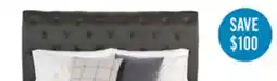 The Brick Tulsa Upholstered Platform Bed in Grey Vegan-Leather Fabric, Button Tufted - Queen Size offer