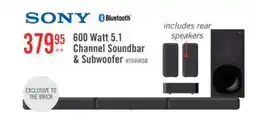 The Brick SONY 5.1 CH Dolby Digital Soundbar with Subwoofer and Wireless Rear Speakers (HTS40R) offer