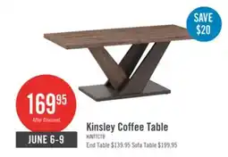 The Brick Kinsley 43.3 Modern Coffee Table - Dark Brown Wood offer