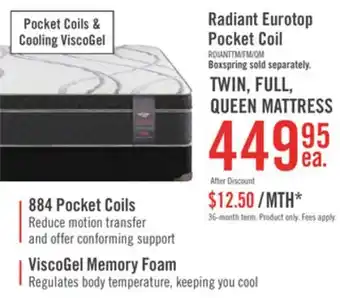 The Brick Springwall Radiant Eurotop Twin Mattress offer