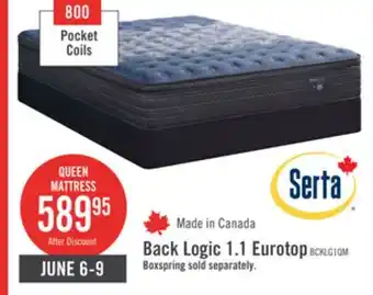 The Brick Serta Back Logic 1.1 Eurotop Luxury Firm Queen Mattress offer