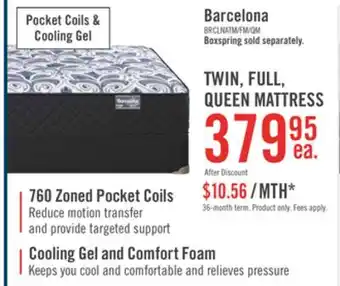The Brick Springwall Barcelona Tight Top Luxury Firm Twin Mattress offer