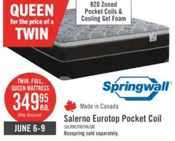 The Brick Springwall Salerno Eurotop Twin Mattress offer