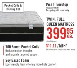 The Brick Springwall Pisa II Eurotop Twin Mattress offer