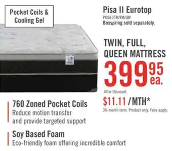 The Brick Springwall Pisa II Eurotop Twin Mattress offer