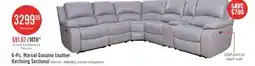 The Brick Marcel 6-Piece Genuine Leather Power Reclining Sectional with Storage Console and USB Port - Grey offer