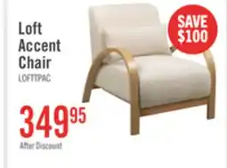 The Brick Loft 27.55 Boucle Fabric Accent Chair with Accent Pillow and Wood Armrests and Legs - White offer