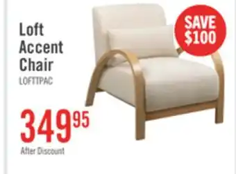 The Brick Loft 27.55 Boucle Fabric Accent Chair with Accent Pillow and Wood Armrests and Legs - White offer