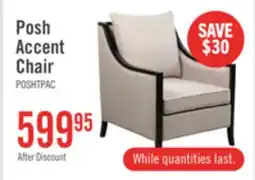 The Brick Posh 28.14 Fabric Accent Chair with Removable Back and Seat Cushions and Wood Legs - Beige offer