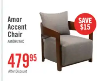 The Brick Amor 28.54 Fabric Accent Chair with Wood Arms and Legs - Grey offer