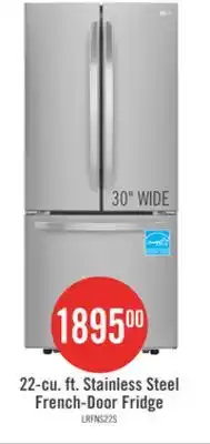 The Brick LG 30 22 Cu. Ft. French-Door Refrigerator - Smudge Proof Stainless Steel - LRFNS2200S offer