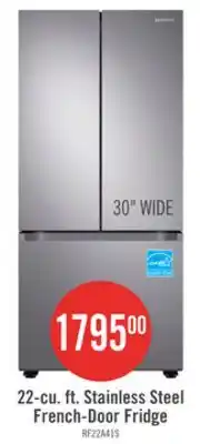 The Brick Samsung 30 22.1 Cu. Ft. French-Door Refrigerator - Stainless Steel - RF22A4111SR/AA offer