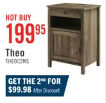 The Brick Theo Bedside 1-Drawer Nightstand with Storage Cabinet, 18W x 25.75H - Brown offer