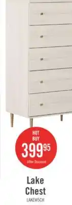 The Brick Lake Bedroom Chest of Drawers, 5-Drawer, 29W x 52H, Made in Canada, Glam - White offer