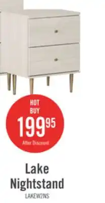 The Brick Lake Bedside 2-Drawer Nightstand, 19.5W x 25.5H, Made in Canada, Glam - White offer