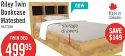 The Brick Riley Mates Bed with Bookcase Headboard Set for Kids, Made in Canada, Natural - Twin Size offer