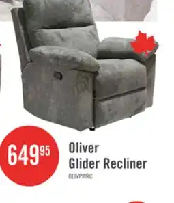 The Brick Made in Canada Oliver 40 Chenille Fabric Glider Reclining Chair - Addison Pewter Grey offer