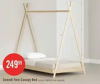 The Brick Sweedi Twin Canopy Bed - Natural Wood offer