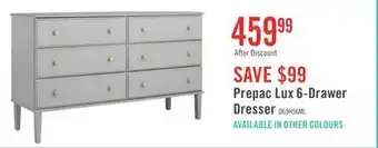 The Brick Prepac Lux 6-Drawer Dresser - Grey offer