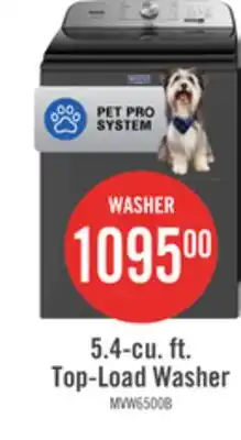 The Brick Maytag 5.4 Cu. Ft. Pet Pro Top-Load Washer - Volcano Black - MVW6500MBK offer