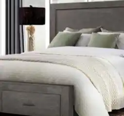 The Brick Koda Platform Storage Bed with Headboard & Frame, Wooden, Grey - Queen Size offer