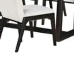 The Brick Alma 7pc Dining Set with Table & 6 Chairs, Trestle Base, 86W - Charcoal Black & White offer