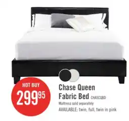 The Brick Chase Upholstered Bed in Brown Vegan-Leather Fabric - Queen Size offer