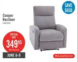 The Brick Cooper 31.9 Fabric Reclining Chair - Grey offer