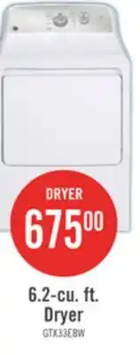 The Brick GE 6.2 Cu. Ft. Electric Dryer with SaniFresh Cycle - GTX33EBMRWS offer