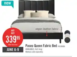 The Brick Paseo Platform Bed in Black Vegan-Leather Fabric - Queen Size offer