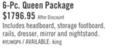 The Brick Kylie 6pc Bedroom Set with Storage Bed, Dresser, Mirror & Nightstand, Grey - Queen Size offer