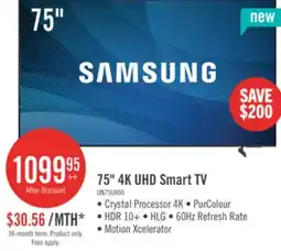 The Brick Samsung 75 Crystal UHD U8000 4K Smart TV offer