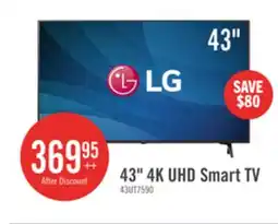 The Brick LG 43 4K UHD HDR10+ HGiG 60Hz webOS Smart TV (43UT7590PUA) offer