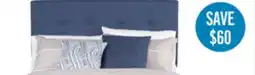 The Brick Page Upholstered Bed in Blue Linen-Look Fabric, Button Tufted - Full Size offer