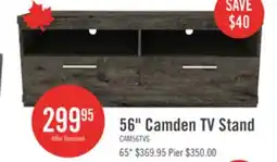 The Brick Camden 56 TV Stand with Storage and Cable Management for TVs up to 60 - Alabaster Oak offer