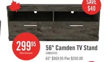 The Brick Camden 56 TV Stand with Storage and Cable Management for TVs up to 60 - Alabaster Oak offer