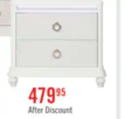 The Brick Ava Bedside 2-Drawer Nightstand with LED Light, 32.5W x 28H, Glam - White offer