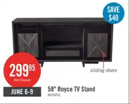 The Brick Royce 58 Modern TV Stand with Storage and Cable Management for TVs up to 65- Distressed Grey offer