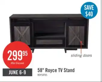 The Brick Royce 58 Modern TV Stand with Storage and Cable Management for TVs up to 65- Distressed Grey offer