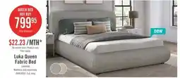 The Brick Luka Upholstered Platform Bed in Grey Polyester Fabric, Modern - Queen Size offer