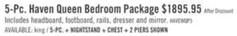 The Brick Haven 5pc Bedroom Set with Panel Bed, Dresser & Mirror, White - Queen Size offer
