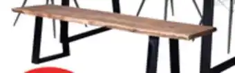 The Brick Oskar Dining Bench, Acacia Wood & Metal, 70W - Natural & Black offer
