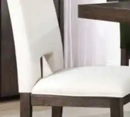 The Brick Zelda Dining Chair with Chenille Fabric - White & Espresso Brown offer