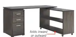 The Brick Oliver 60 Folding Corner Office Desk with Storage & USB Ports - Grey offer