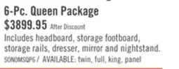 The Brick Sonoma 6pc Bedroom Set with Storage Bed, Dresser, Mirror & Nightstand, Mango Brown - Queen Size offer