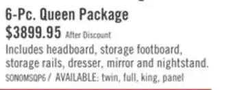 The Brick Sonoma 6pc Bedroom Set with Storage Bed, Dresser, Mirror & Nightstand, Mango Brown - Queen Size offer