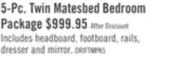 The Brick Driftwood Mates Bed 5pc Set with Storage Headboard, Dresser & Mirror, Brown - Twin Size offer