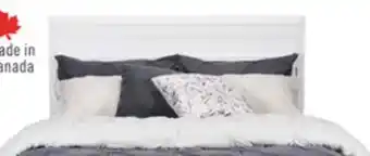 The Brick Olivia Platform Storage Bed with Headboard & Frame, Made in Canada, White - Queen Size offer